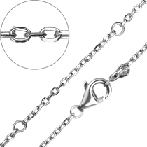 обзорное фото Серебряная цепочка классический тонкий Якорь на карабине 040232  Серебряные колье