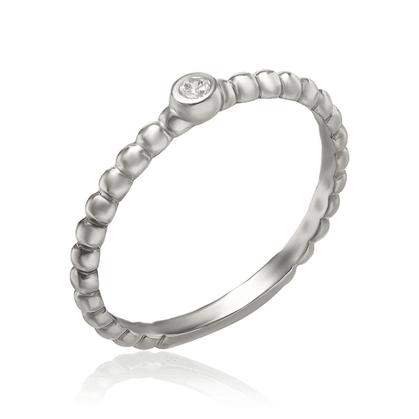 Серебряное кольцо с одним фианитом 034737 детальное изображение ювелирного изделия Серебряные кольца Серебряное кольцо с одним фианитом 034737 детальное изображение ювелирного изделия Серебряные кольца