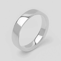 обзорное фото Мужское гладкое обручальное кольцо в белом золоте без вставок 041188  Обручальные кольца в белом золоте