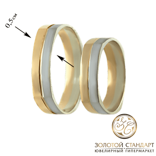 Парные обручальные кольца с красного и белого золота Парные обручальные кольца с красного и белого золота