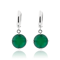 обзорное фото Ювелирные серьги с зеленым ониксом Мэри 033056 Золотые серьги с ониксом обзорное фото Ювелирные серьги с зеленым ониксом Мэри 033056  Золотые серьги с ониксом