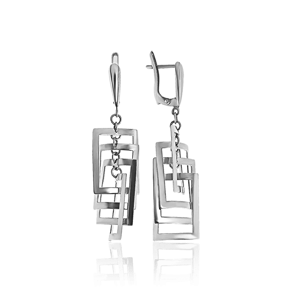 Серебряные серьги подвески Квадраты 034817 детальное изображение ювелирного изделия Серебряные серьги Серебряные серьги подвески Квадраты 034817 детальное изображение ювелирного изделия Серебряные серьги