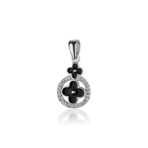 Серебряный подвес с фианитами и эмалью 027939 детальное изображение ювелирного изделия Серебряные подвески со вставками Серебряный подвес с фианитами и эмалью 027939 детальное изображение ювелирного изделия Серебряные подвески со вставками