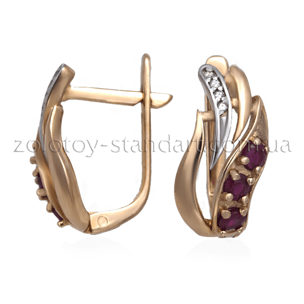 Золотые серьги с рубином и бриллиантами 21293 детальное изображение ювелирного изделия Золотые серьги с рубином Золотые серьги с рубином и бриллиантами 21293 детальное изображение ювелирного изделия Золотые серьги с рубином