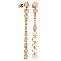 обзорное фото Длинные золотые серьги гвоздики Пуговки 033355 Золотые серьги обзорное фото Длинные золотые серьги гвоздики Пуговки 033355  Золотые серьги