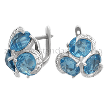 обзорное фото Серебряные серьги 430254С  Серебряные серьги с камнями