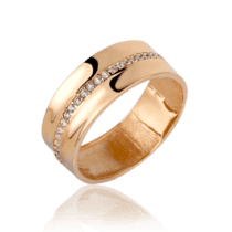 обзорное фото Золотое обручальное кольцо с цирконием 030548  Золотые кольца с фианитом