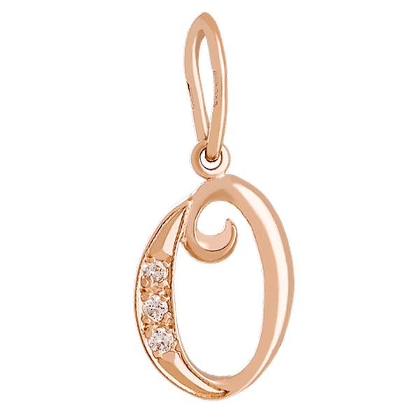 Золотой кулон буква О с цирконием 023721 детальное изображение ювелирного изделия Подвески буквы из золота