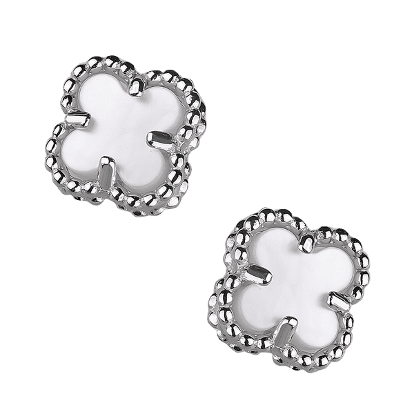 Срібні сережки маленька Конюшина з перламутром 038336 детальне зображення ювелірного виробу Срібні сережки маленька Конюшина з перламутром 038336 детальне зображення ювелірного виробу