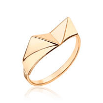 обзорное фото Кольцо Оригами из красного золота 034696  Золотые кольца
