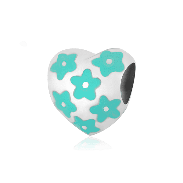 Серебряный подвес-шарм Сердце с цветочками и эмалью 025022 детальное изображение ювелирного изделия Серебряные подвесы-шармы (бусины) Серебряный подвес-шарм Сердце с цветочками и эмалью 025022 детальное изображение ювелирного изделия Серебряные подвесы-шармы (бусины)
