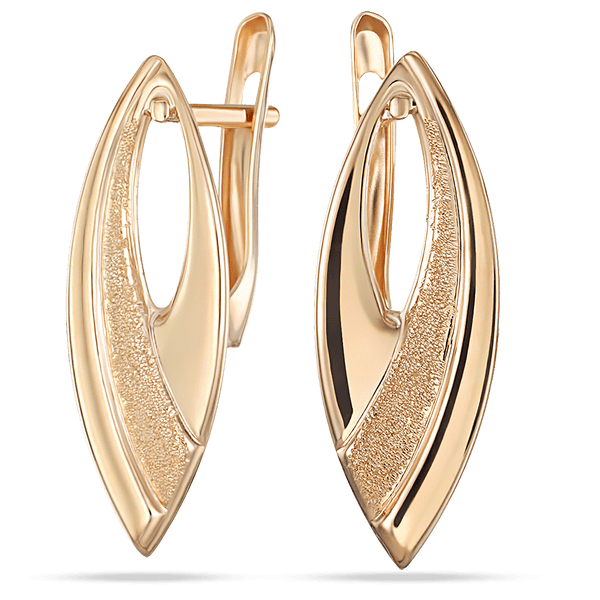Золотые серьги миндальной формы 038843 детальное изображение ювелирного изделия Золотые серьги без вставок Золотые серьги миндальной формы 038843 детальное изображение ювелирного изделия Золотые серьги без вставок