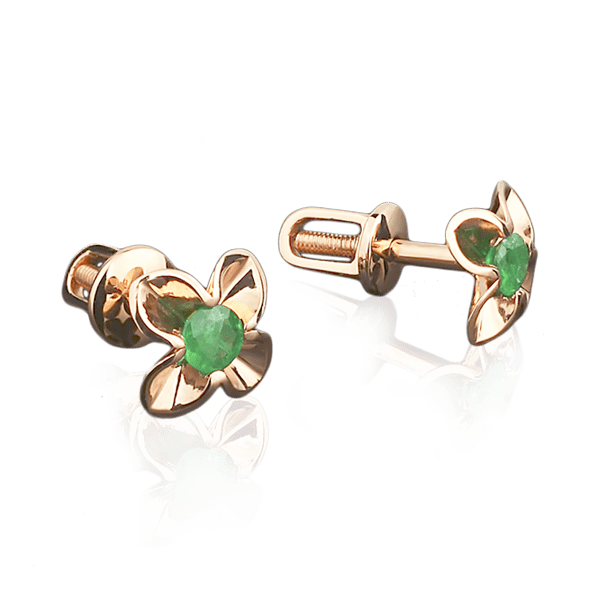 Серьги из красного золота с изумрудами 2101,0 детальное изображение ювелирного изделия Золотые серьги с изумрудами Серьги из красного золота с изумрудами 2101,0 детальное изображение ювелирного изделия Золотые серьги с изумрудами