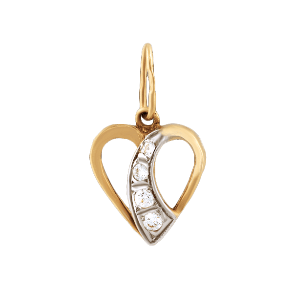 Золотой подвес Сердце 62024 детальное изображение ювелирного изделия Золотые кулоны с фианитом Золотой подвес Сердце 62024 детальное изображение ювелирного изделия Золотые кулоны с фианитом