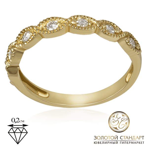 Кольцо из желтого золота с бриллиантами Кольцо из желтого золота с бриллиантами