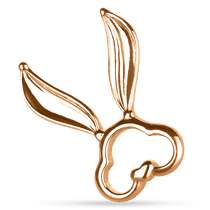 оглядове фото Золотий підвіс з потаємним вушком без вставок зайчик з вушками 038269