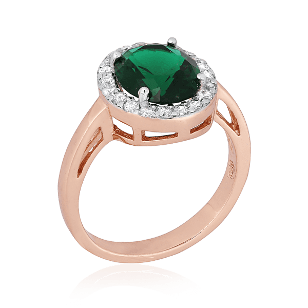 Срібна каблучка з фіанітами 024877 детальне зображення ювелірного виробу