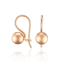 обзорное фото Сережки петельки из золота 585 пробы Шар 034231 Серьги без камней обзорное фото Сережки петельки из золота 585 пробы Шар 034231  Серьги без камней