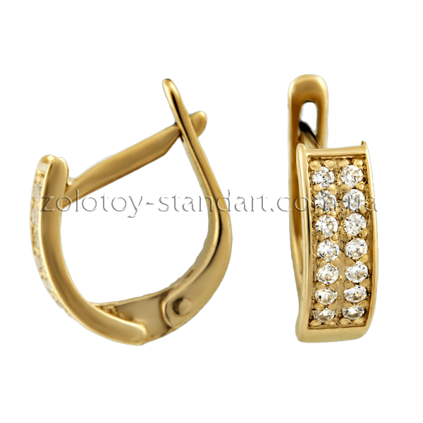 Золотые серьги 21153 детальное изображение ювелирного изделия Золотые серьги с фианитом Золотые серьги 21153 детальное изображение ювелирного изделия Золотые серьги с фианитом