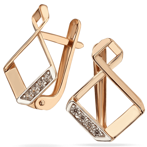 Золотые серьги с фианитами Геометрия 034630 детальное изображение ювелирного изделия Золотые серьги с фианитом Золотые серьги с фианитами Геометрия 034630 детальное изображение ювелирного изделия Золотые серьги с фианитом