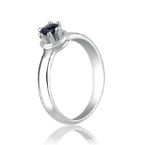 обзорное фото Золотое кольцо из белого золота с сапфиром 025360 Золотые кольца с сапфиром обзорное фото Золотое кольцо из белого золота с сапфиром 025360  Золотые кольца с сапфиром