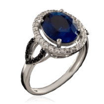 обзорное фото Серебряное кольцо с  кварцем 023225  Серебряные кольца со вставками