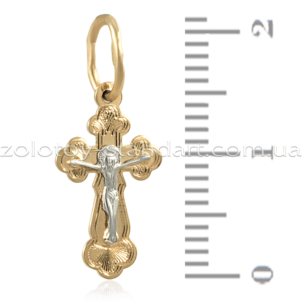 Золотой крестик 3438/01 детальное изображение ювелирного изделия Детский золотой крестик