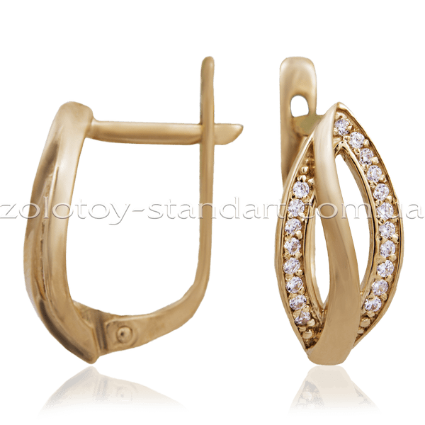 Золотые серьги 21359 детальное изображение ювелирного изделия Золотые серьги с фианитом Золотые серьги 21359 детальное изображение ювелирного изделия Золотые серьги с фианитом