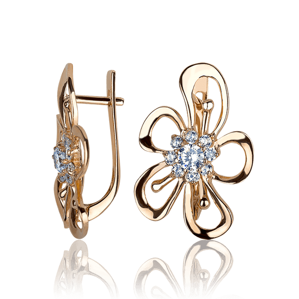 Золотые серьги с цирконием 566124 детальное изображение ювелирного изделия Золотые серьги с фианитом Золотые серьги с цирконием 566124 детальное изображение ювелирного изделия Золотые серьги с фианитом