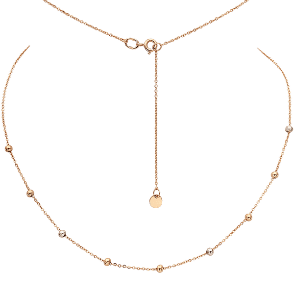 Стильное золотое колье с шариками из красного, белого и лимонного золота 036791 детальное изображение ювелирного изделия Золотые цепочки Стильное золотое колье с шариками из красного, белого и лимонного золота 036791 детальное изображение ювелирного изделия Золотые цепочки