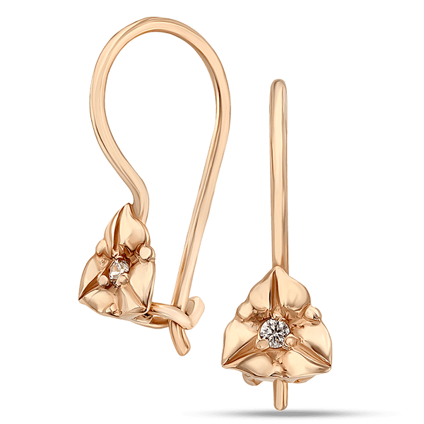 Детские золотые серьги Цветок с фианитом 029087 детальное изображение ювелирного изделия Серьги с камнями Детские золотые серьги Цветок с фианитом 029087 детальное изображение ювелирного изделия Серьги с камнями