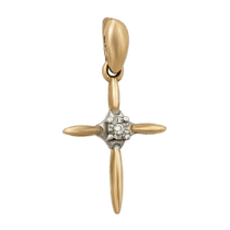 обзорное фото Золотой крестик с бриллиантом s3903 Декоративные золотые крестики обзорное фото Золотой крестик с бриллиантом s3903  Декоративные золотые крестики