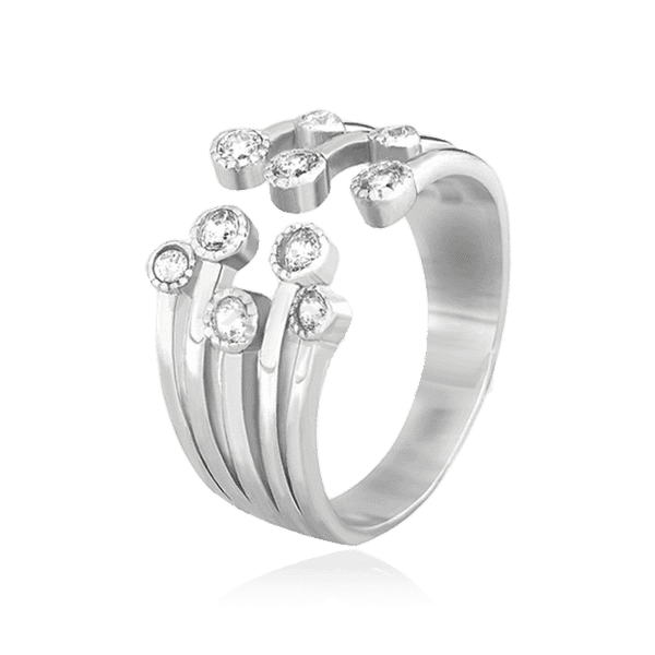 Серебряное кольцо с фианитами 031260 детальное изображение ювелирного изделия Серебряные кольца со вставками Серебряное кольцо с фианитами 031260 детальное изображение ювелирного изделия Серебряные кольца со вставками