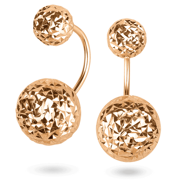 Серьги в стиле Диор с алмазной гранью в красном золоте 040737 детальное изображение ювелирного изделия Золотые серьги без вставок Серьги в стиле Диор с алмазной гранью в красном золоте 040737 детальное изображение ювелирного изделия Золотые серьги без вставок