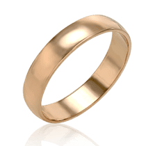 обзорное фото Классическое золотое обручальное кольцо Американка в красном золоте 585 пробы 033339  Классические обручальные кольца из золота