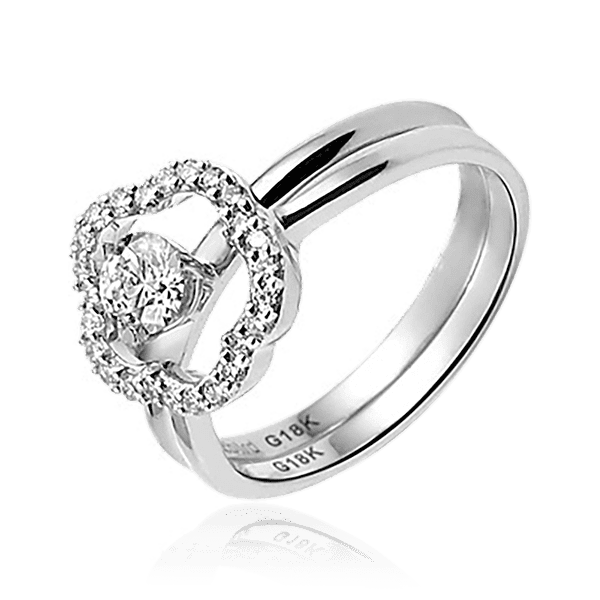 двойное кольцо из белого золота с бриллиантами двойное кольцо из белого золота с бриллиантами