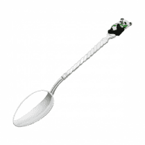 обзорное фото Серебряная ложка с эмалью Панда 2,91,0067Э  Детская серебряная посуда