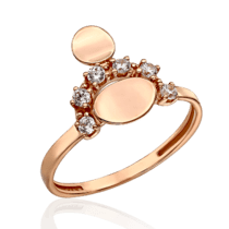 обзорное фото Золотое кольцо с фианитами Мия 033281  Золотые кольца