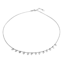 обзорное фото Колье из белого золота 585 Сердечка 032854 Золотое колье без камней обзорное фото Колье из белого золота 585 Сердечка 032854  Золотое колье без камней