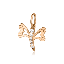 обзорное фото Золотой подвес с цирконием 421566 Золотые кулоны с фианитом обзорное фото Золотой подвес с цирконием 421566  Золотые кулоны с фианитом