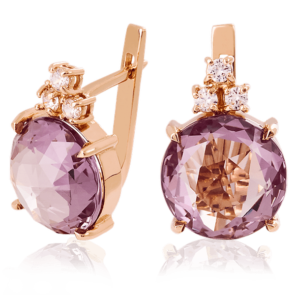 Золотые серьги с аметистом 023406 детальное изображение ювелирного изделия Золотые серьги с аметистом Золотые серьги с аметистом 023406 детальное изображение ювелирного изделия Золотые серьги с аметистом