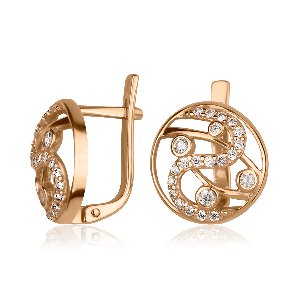 Золотые серьги с цирконием 1,3,0815 детальное изображение ювелирного изделия Золотые серьги с фианитом Золотые серьги с цирконием 1,3,0815 детальное изображение ювелирного изделия Золотые серьги с фианитом