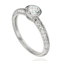 обзорное фото Кольцо с бриллиантами 023338  Золотые кольца для помолвки с бриллиантом