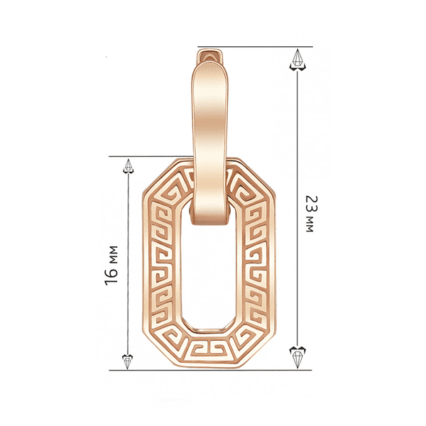Золотые серьги Meander Links Mini со звеном и гравировкой на английской застежке купить Золотые серьги Meander Links Mini со звеном и гравировкой на английской застежке купить