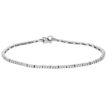 обзорное фото Женский теннисный браслет из белого золота 585 с фианитами 032312 Женские золотые браслеты обзорное фото Женский теннисный браслет из белого золота 585 с фианитами 032312  Женские золотые браслеты