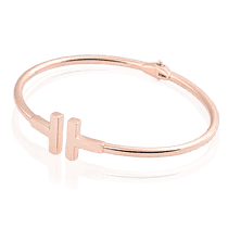 обзорное фото Золотой браслет буква Т 025210 Золотой браслет кольцом обзорное фото Золотой браслет буква Т 025210  Золотой браслет кольцом