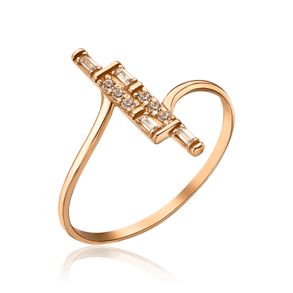 Золотое кольцо с фианитами в трендовом дизайне 035740 детальное изображение ювелирного изделия Золотые кольца Золотое кольцо с фианитами в трендовом дизайне 035740 детальное изображение ювелирного изделия Золотые кольца