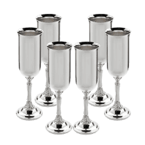 обзорное фото Набор бокалов для шампанского 6 шт из серебра 925 пробы 036425 Наборы столового серебра обзорное фото Набор бокалов для шампанского 6 шт из серебра 925 пробы 036425  Наборы столового серебра