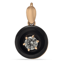 обзорное фото Золотой подвес круглый с агатом и фианитом 035121 Золотые подвески обзорное фото Золотой подвес круглый с агатом и фианитом 035121  Золотые подвески