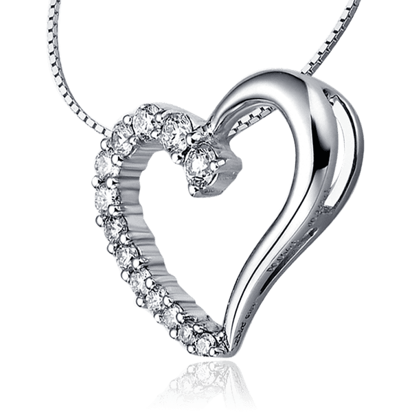 кулон сердце с бриллиантами